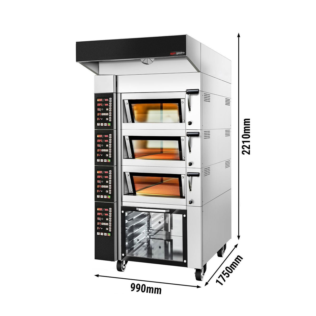 Commercial Bakery Deck Oven with Prover 990x1750x2210mm