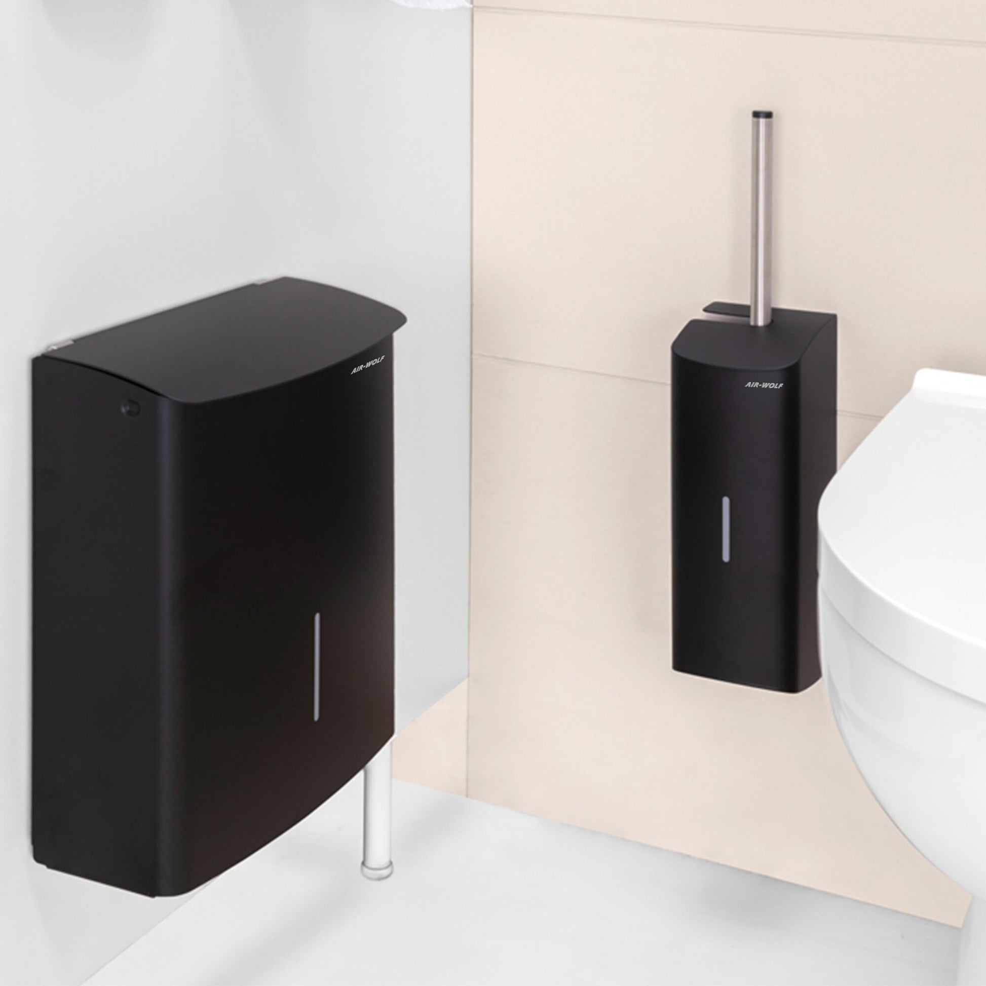 Toilet Brush Holder Matte Black Stainless Steel