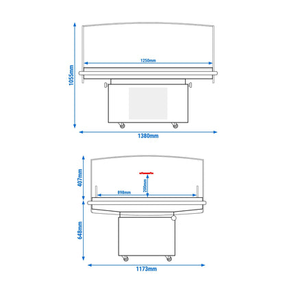 Refrigerated Display Island 1310L 750W Black KTHA1013