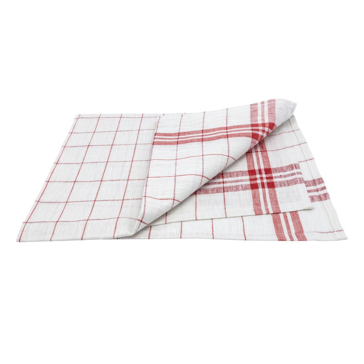 Linen and Cotton Glass Polishing Towels 180 Pack Red / White GTLH1866RW