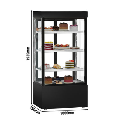 Refrigerated Pastry Display Case Double Glazing 850L Matt Black KTG107SM