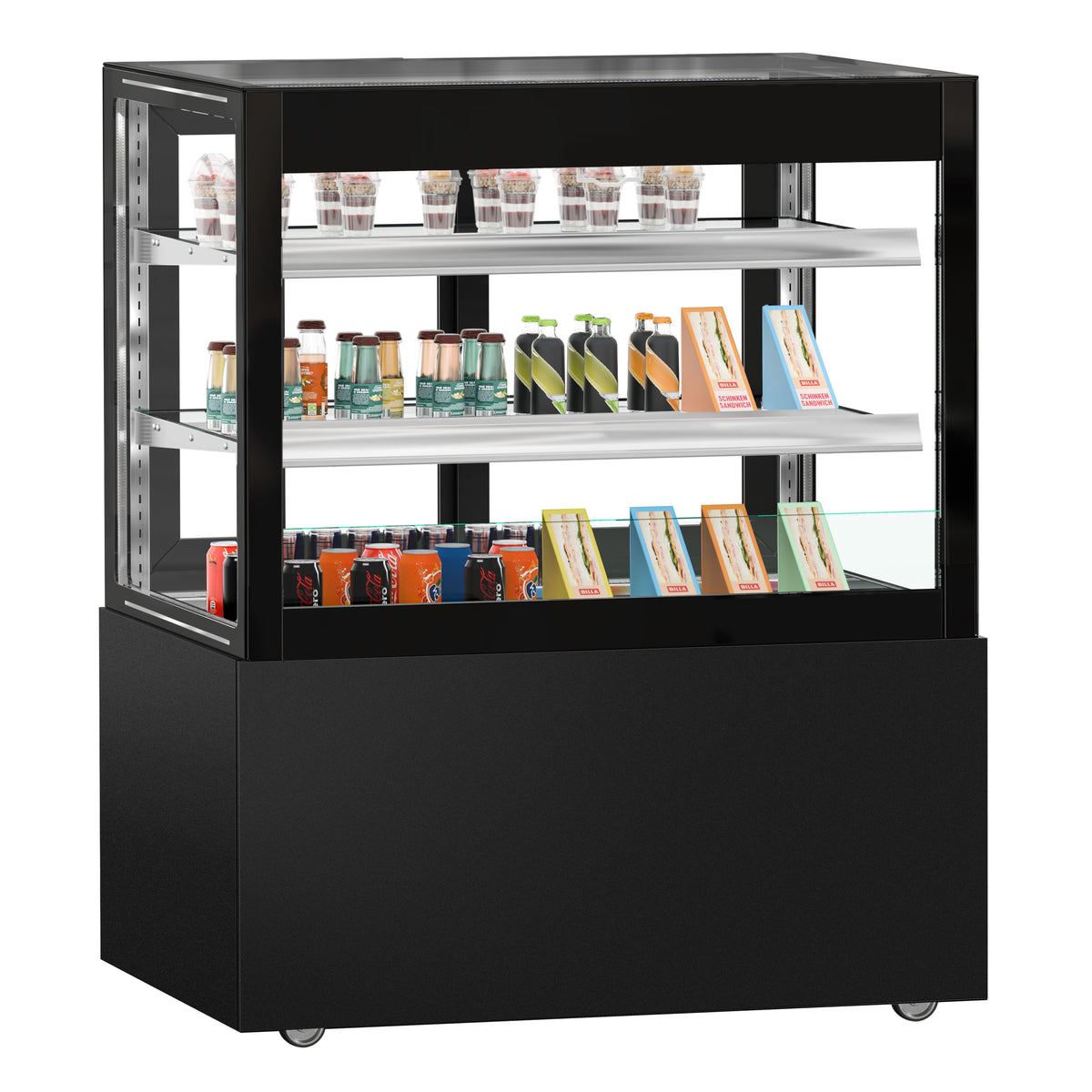 Refrigerated Pastry Display Case Double Glazing 435L Matt Black KTVOG107SM