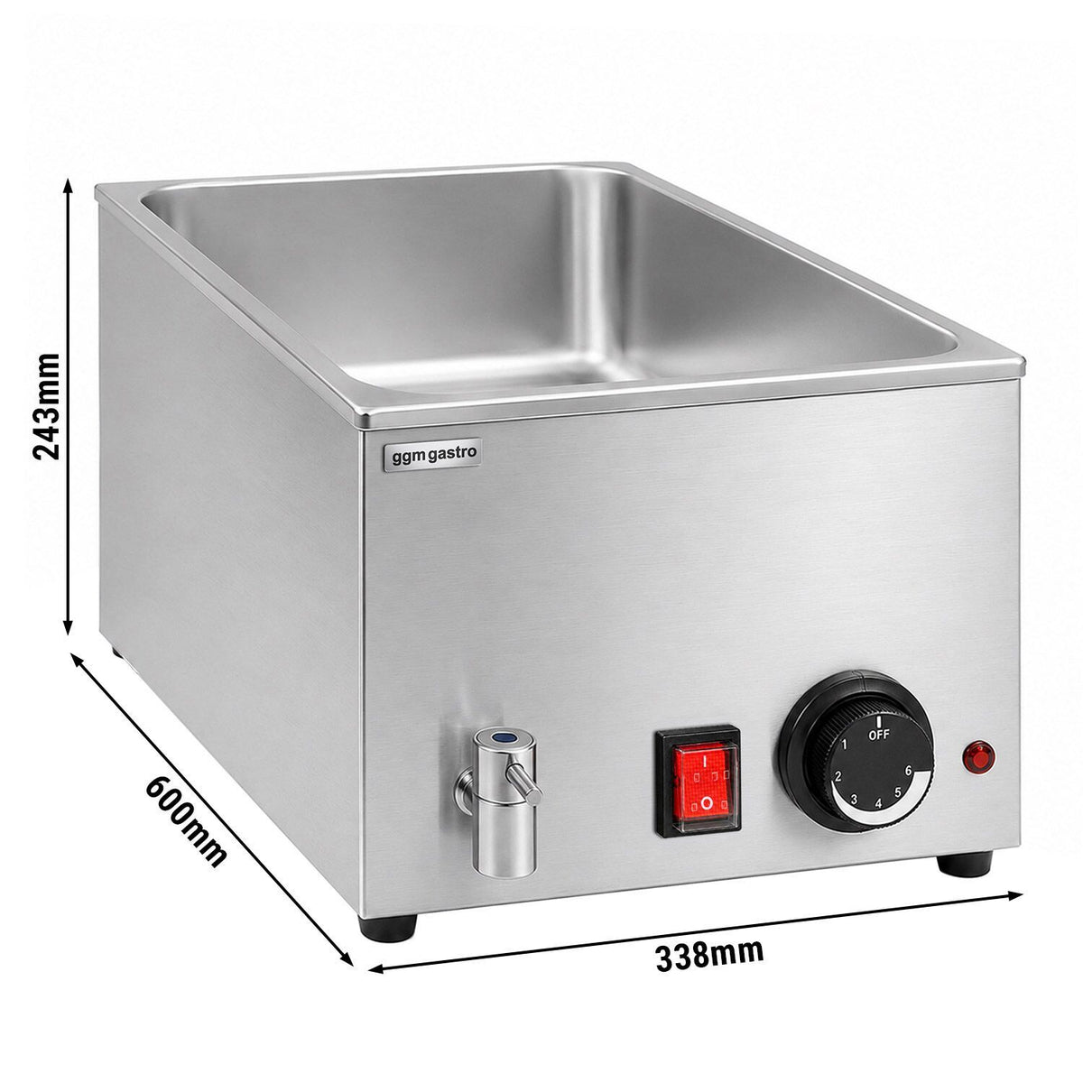 Electric Bain-Marie Stainless Steel GN 1/1 200mm 1.2kW BMH150