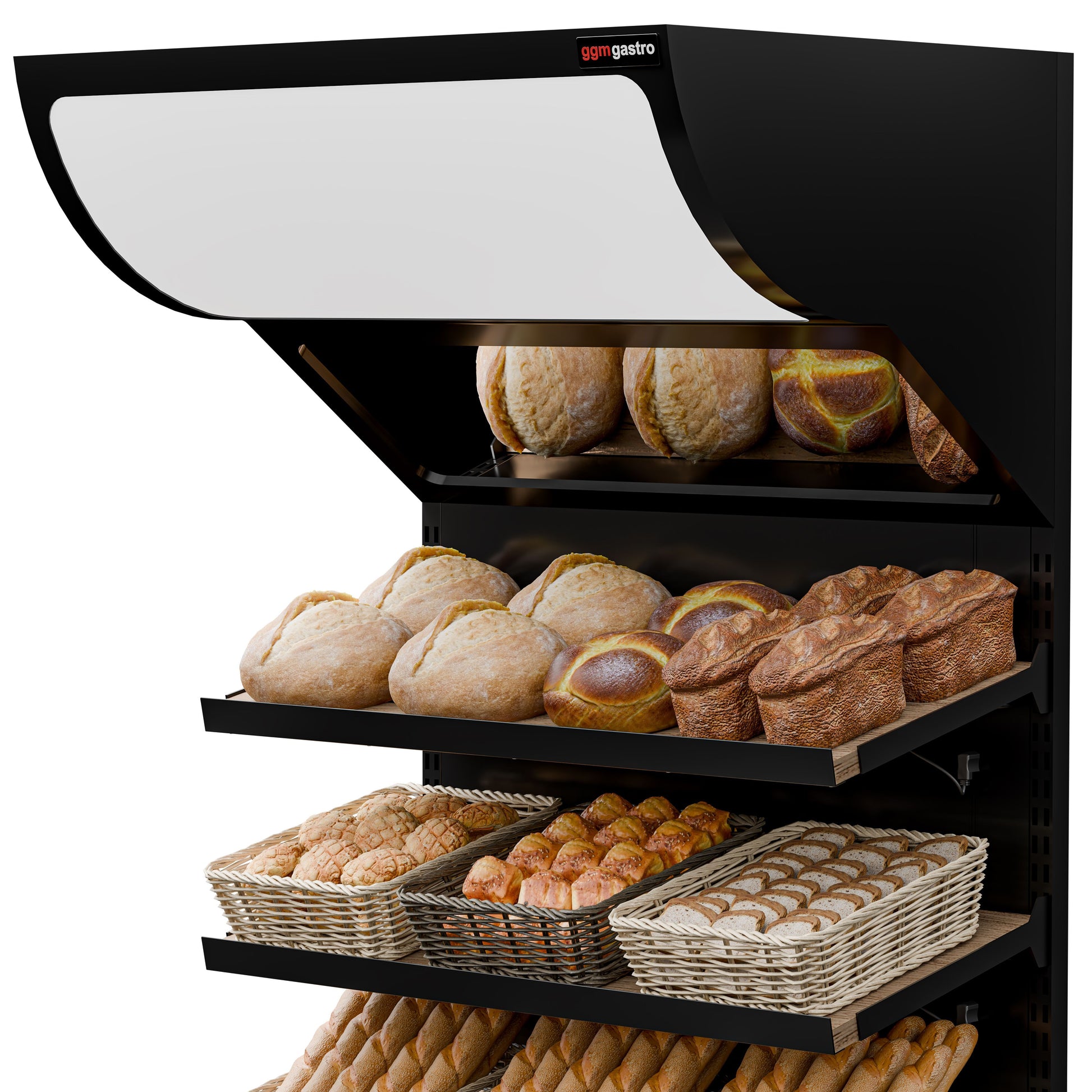 Bread Display Shelf 3 Shelves 900mm Black BRK900