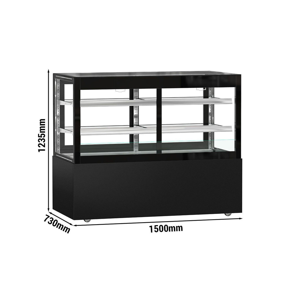 Refrigerated Pastry Display Case Double Glazing 530L Matt Black KTVOG157SM