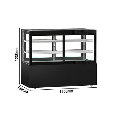 Refrigerated Pastry Display Case Double Glazing 530L Matt Black KTVOG157SM