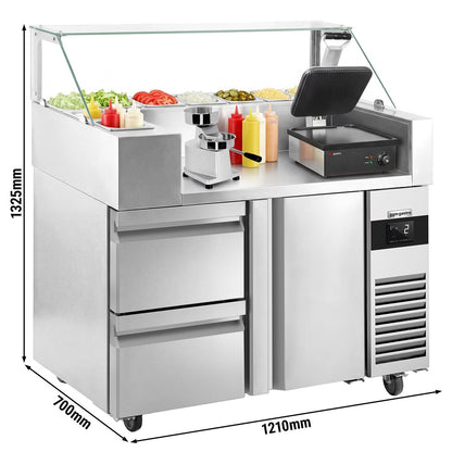 Refrigerated Preparation Table 1 Door 2 Drawers ZBF127DN#KGJ13#HM#SBF