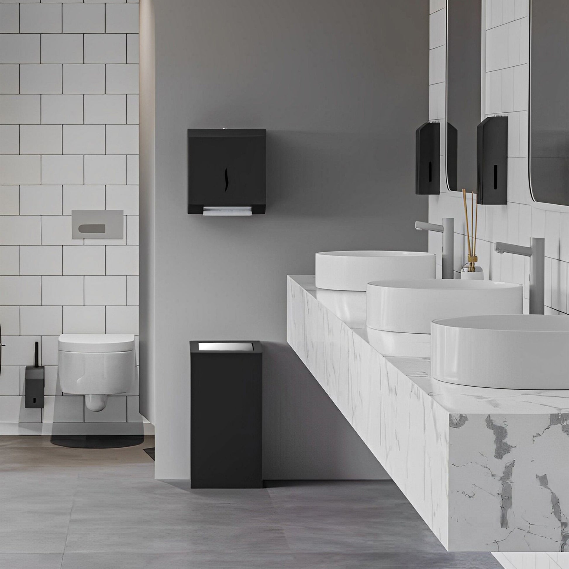 Sensor Roll Hand Towel Dispenser Stainless Steel Black
