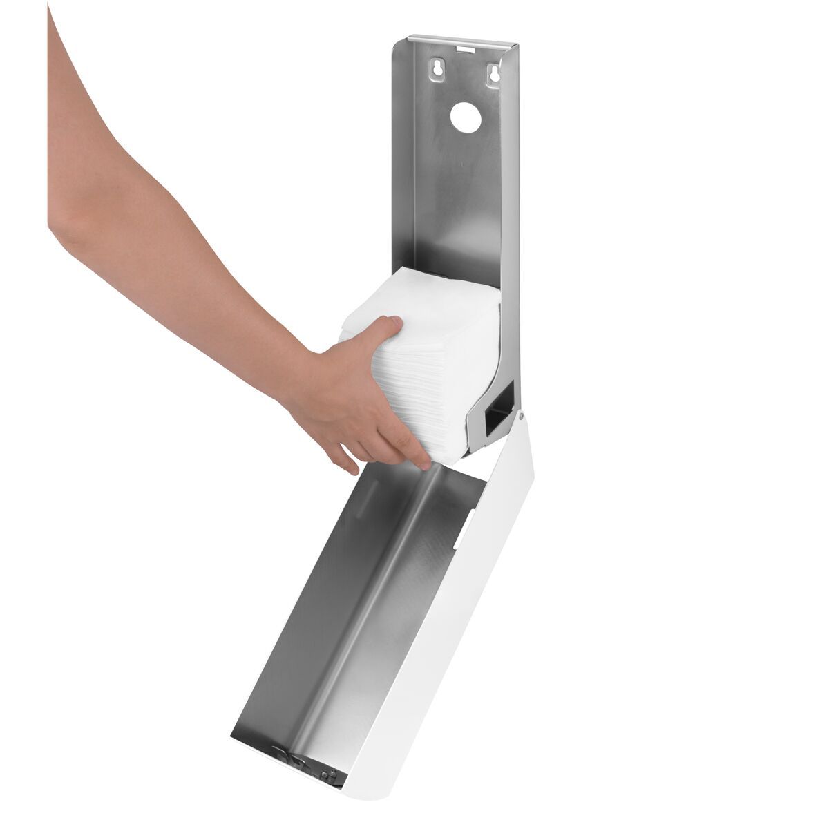 Wall Mounted Toilet Paper Dispenser 750 Sheets Stainless Steel White