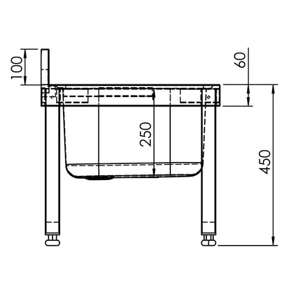 Commercial Stainless Steel Mop Sink 500x500x550mm