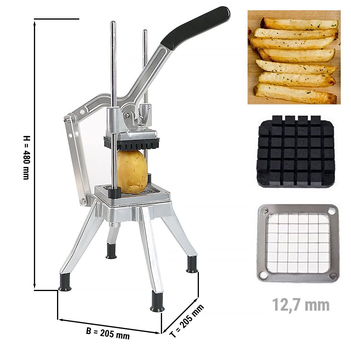 Manual Potato and Vegetable Cutter Stainless Steel 12.7mm GSMHH12