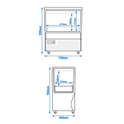 Refrigerated Beverage Display Island 69L 320W Black KIBL730