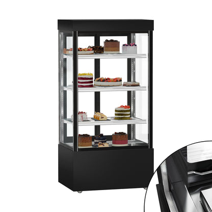 Refrigerated Pastry Display Case Double Glazing 850L Matt Black KTG107SM