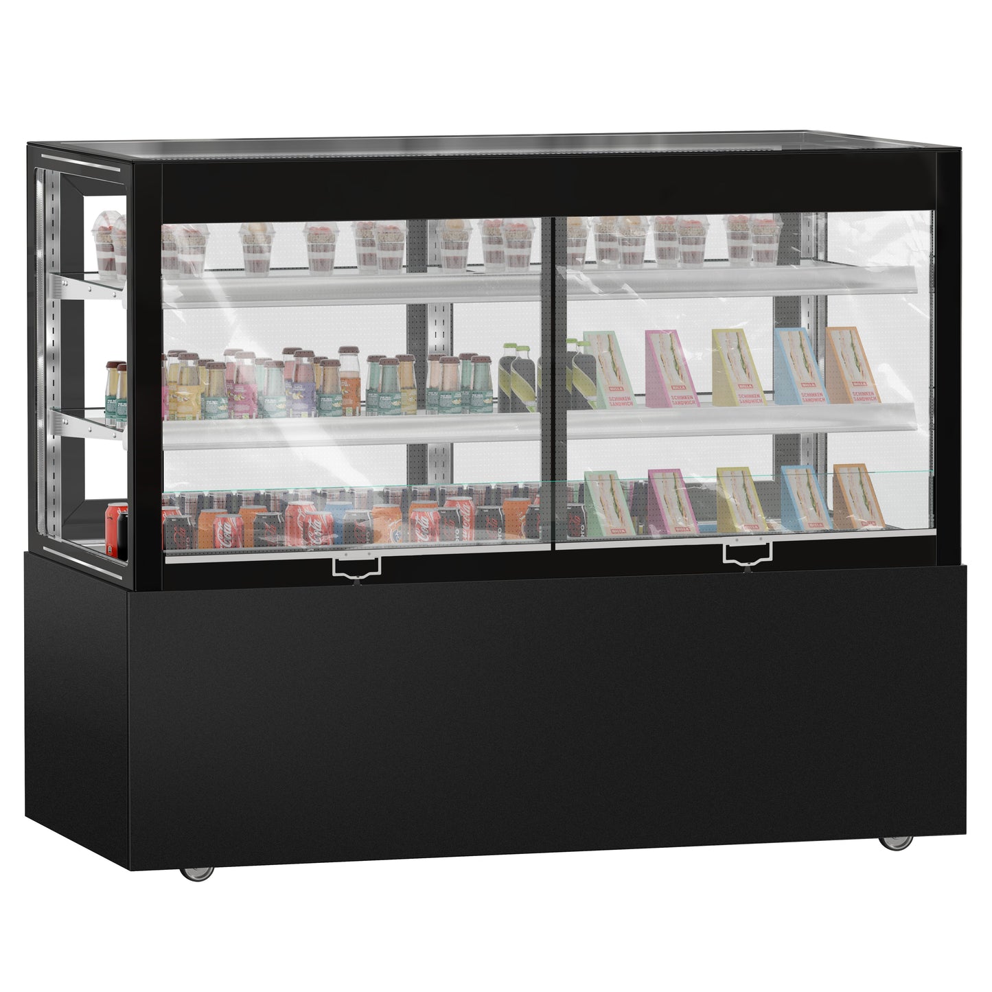 Refrigerated Pastry Display Case Double Glazing 530L Matt Black KTVOG157SM