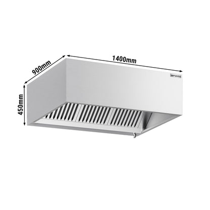 Commercial Induction Box Canopy Hood 1400mm