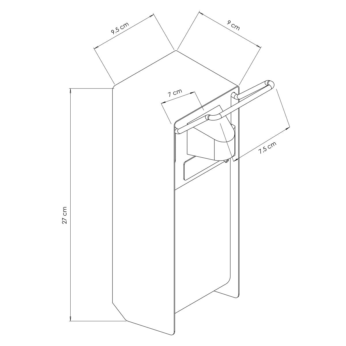 Commercial Hand Sanitiser Dispenser 95x90x270mm