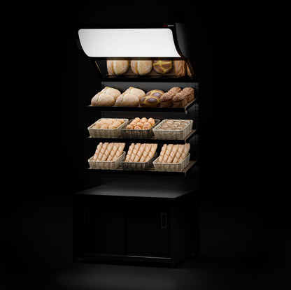 Bread Display Shelf 3 Shelves 900mm Black BRK900