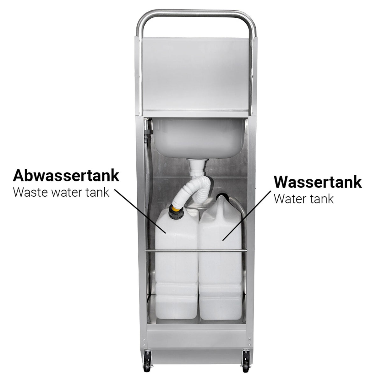 Commercial Mobile Hand Wash Sink 400x330x1230mm