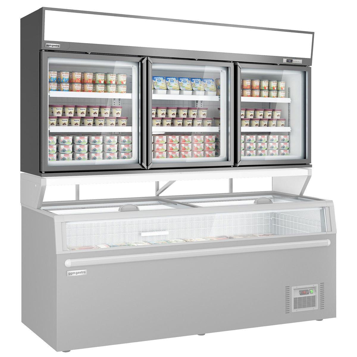 Supermarket Wall Freezer Display 2100mm 346L 820W Grey WTGIC3