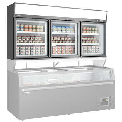 Supermarket Wall Freezer Display 2100mm 346L 820W Grey WTGIC3
