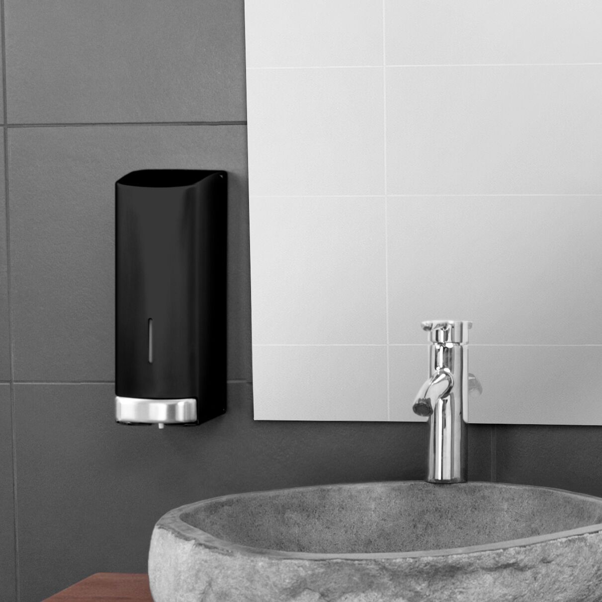 Soap and Disinfectant Dispenser 1200ml Stainless Steel Black