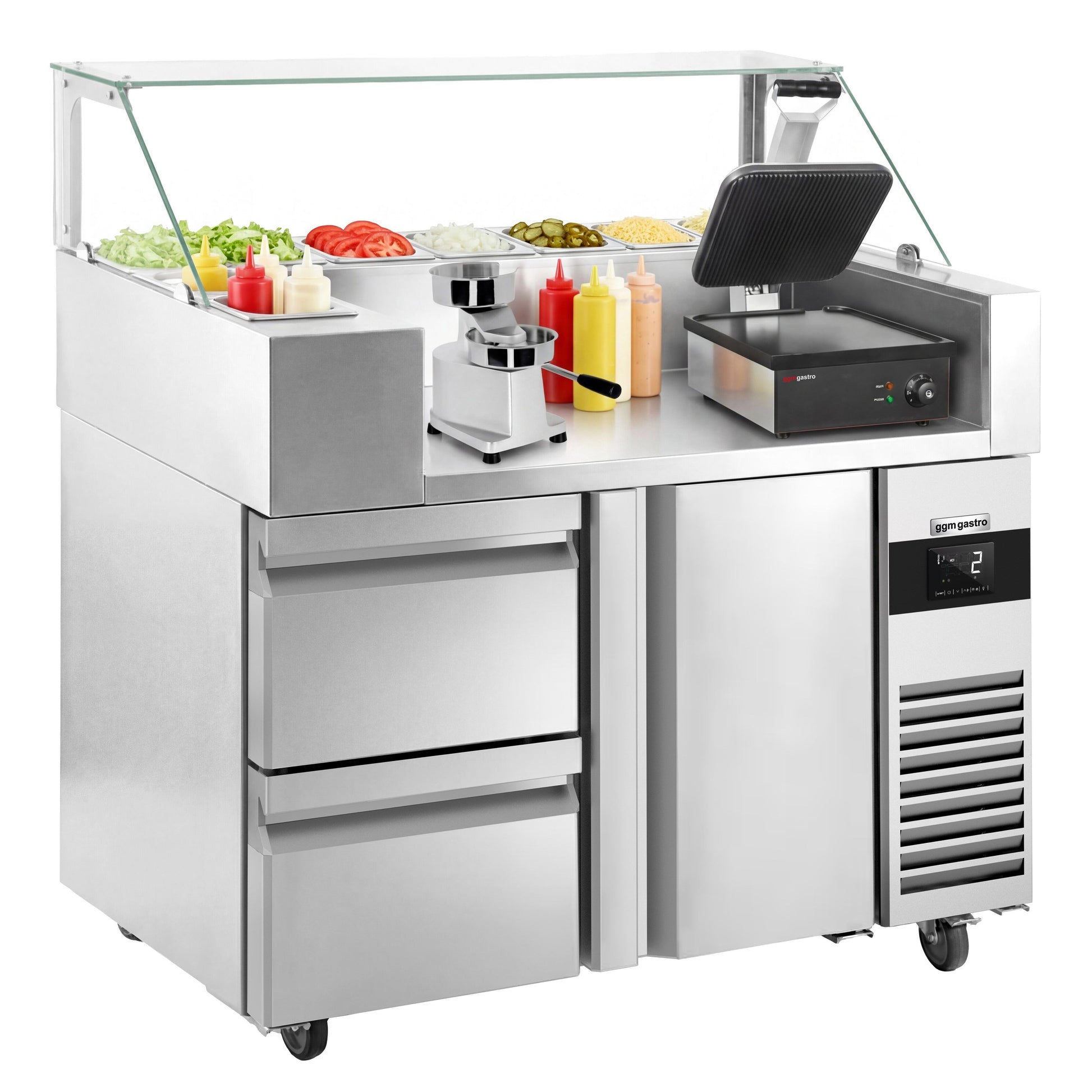 Refrigerated Preparation Table 1 Door 2 Drawers ZBF127DN#KGJ13#HM#SBF