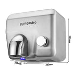 Push Button Hand Dryer Stainless Steel Matte