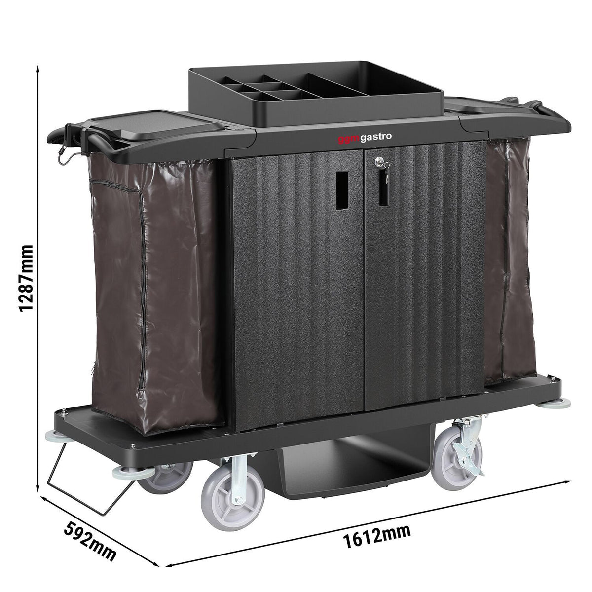 Commercial Housekeeping Cart 3 Shelves SWGBB
