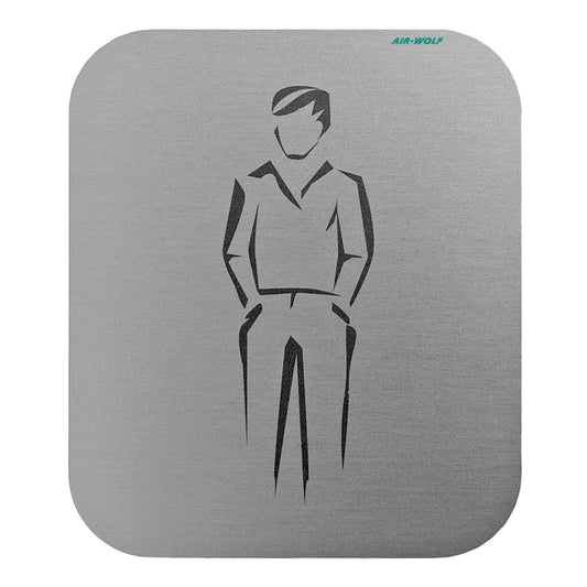 Men Door Sign Silver Aluminium
