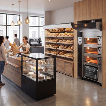 Refrigerated Pastry Display Case Double Glazing 430L Matt Black KTGSF107SM