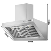 Commercial Plasma Wall Range Hood 750m³/h 900mm PDAG90N