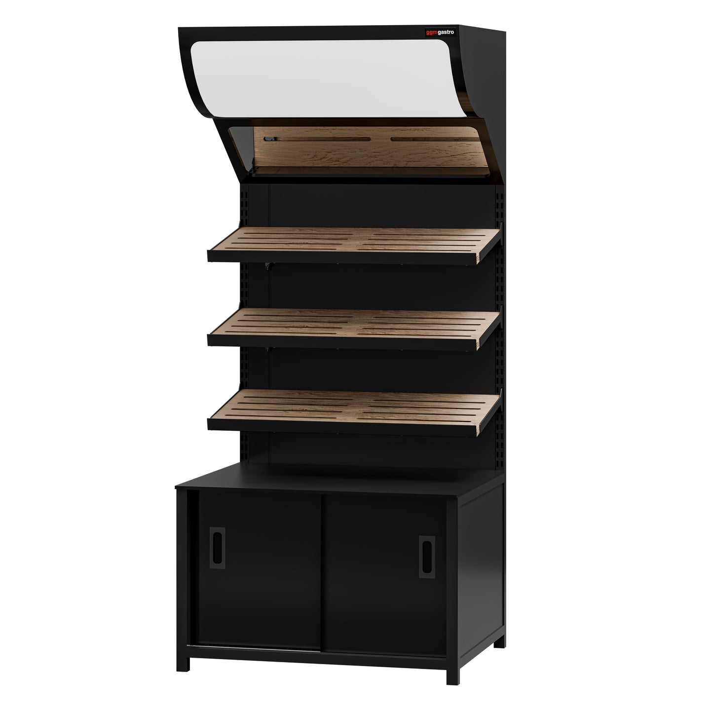 Bread Display Shelf 3 Shelves 900mm Black BRK900
