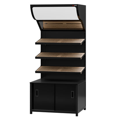 Bread Display Shelf 3 Shelves 900mm Black BRK900
