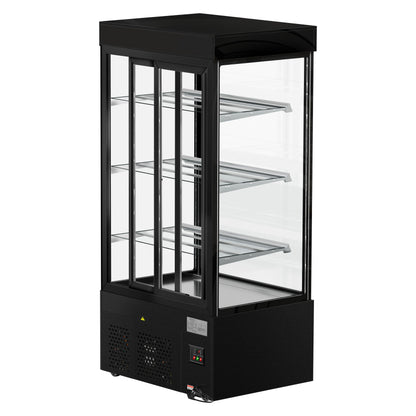 Refrigerated Pastry Display Case Double Glazing 850L Matt Black KTG107SM