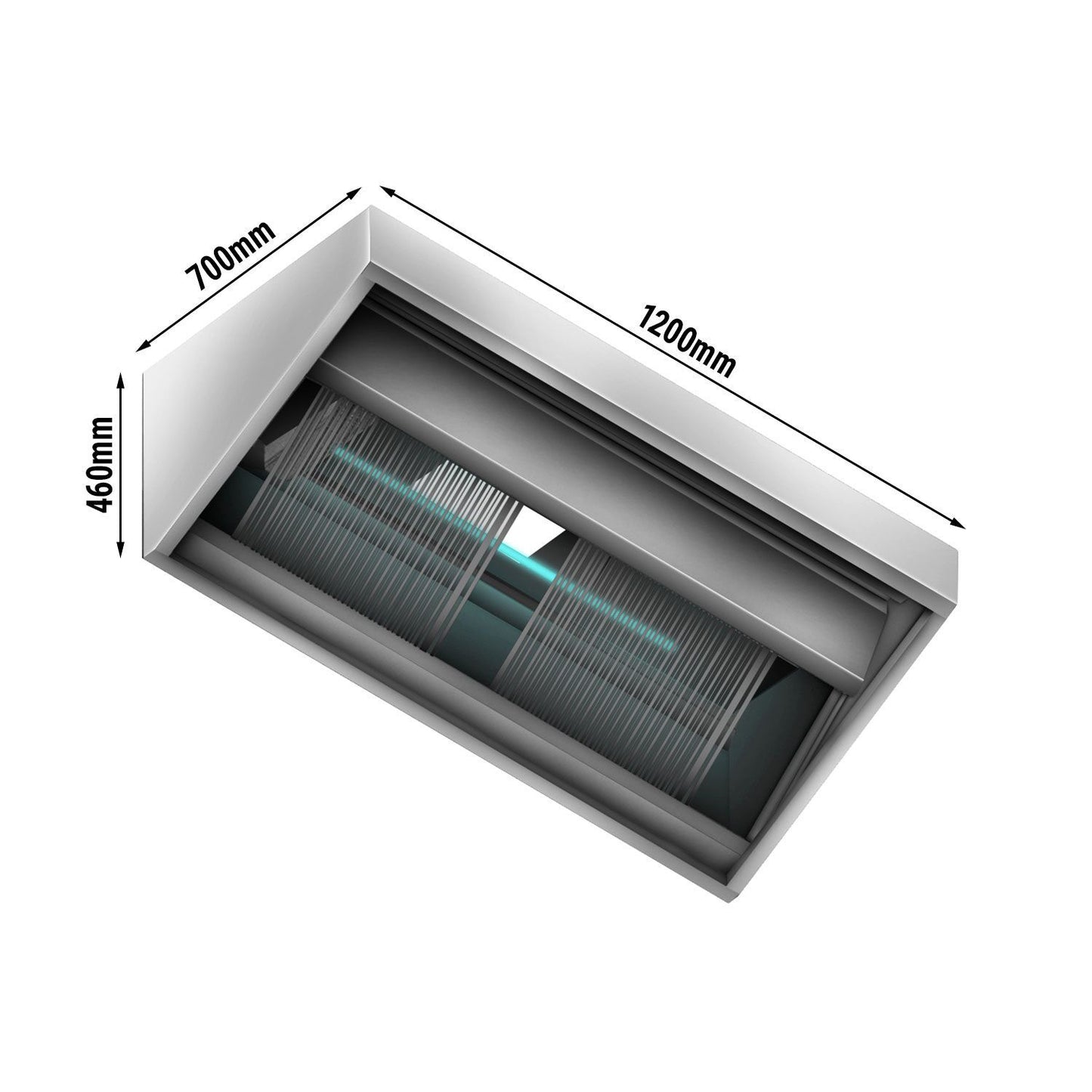 Commercial Plasma Wall Range Hood 900m³/h 1200mm PDHC12