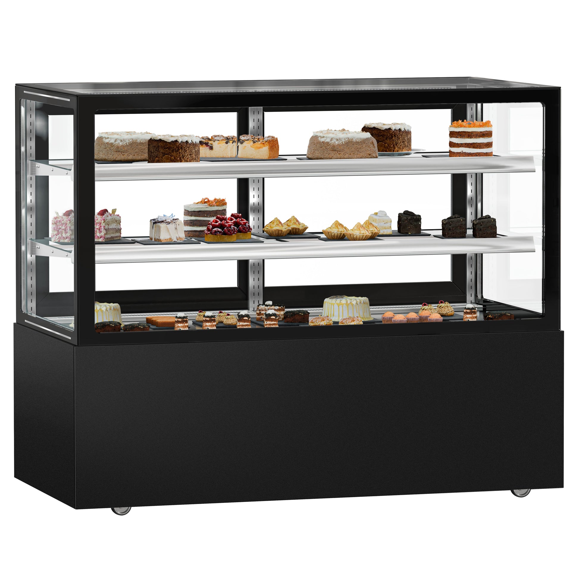 Refrigerated Pastry Display Case Double Glazing 620L Matt Black KTGSF157SM