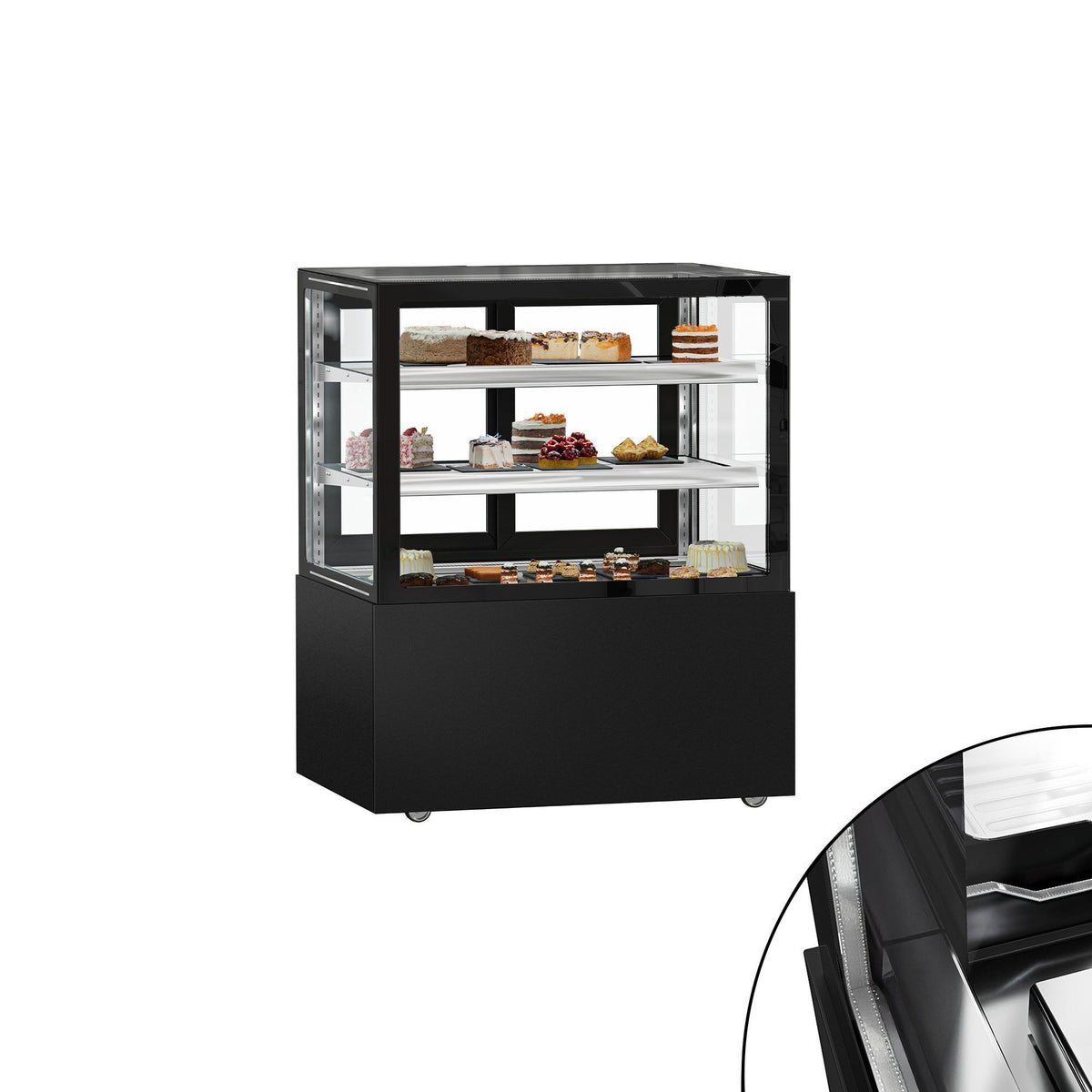 Refrigerated Pastry Display Case Double Glazing 430L Matt Black KTGSF107SM