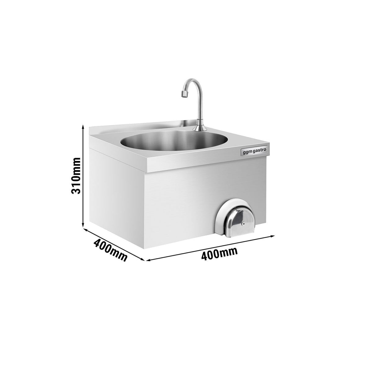 Commercial Knee-Operated Hand Wash Sink 400x400x310mm