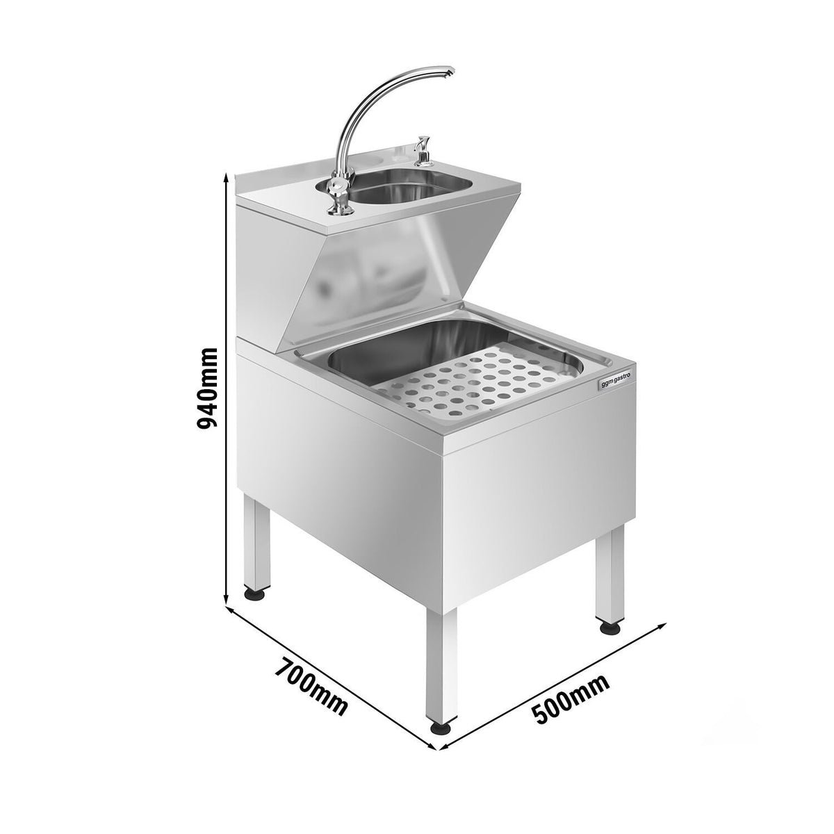 Commercial Hand Wash & Mop Sink 500x700x940mm