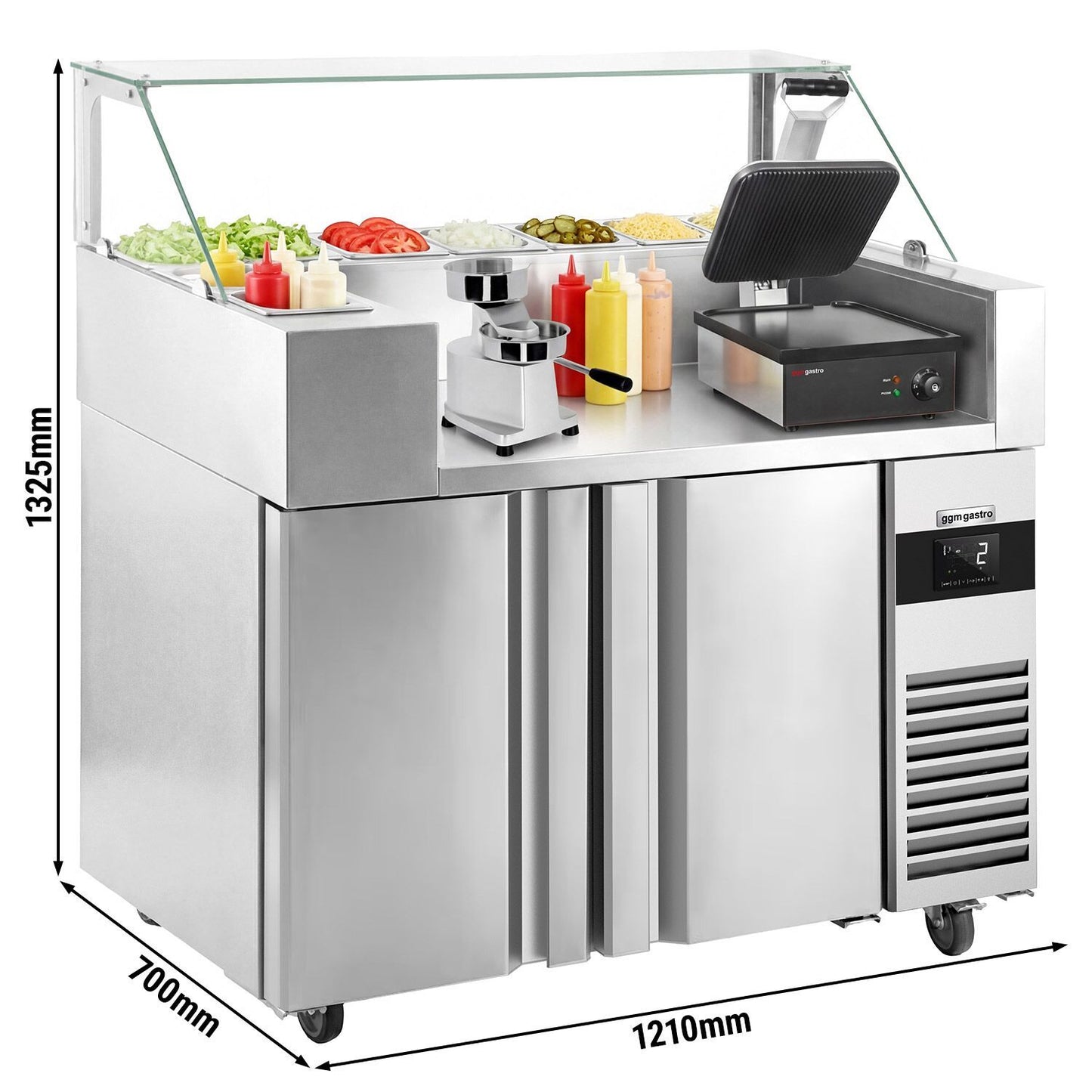 Refrigerated Preparation Table 1 Door 2 Drawers ZBF127DN#KGJ13#HMH130
