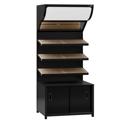 Bread Display Shelf 3 Shelves 900mm Black BRK900