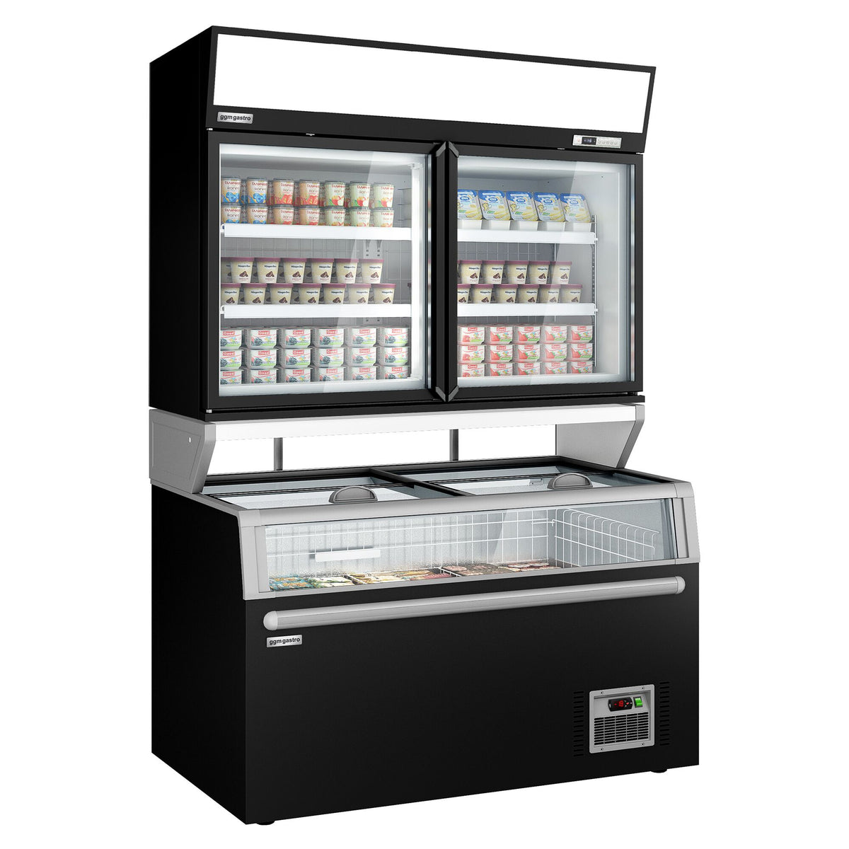 Freezer Wall Display with Island 1454mm 634L Black WTBIC2#TIEBIC2