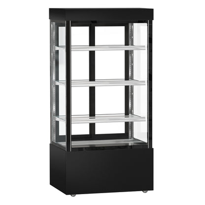 Refrigerated Pastry Display Case Double Glazing 850L Matt Black KTG107SM