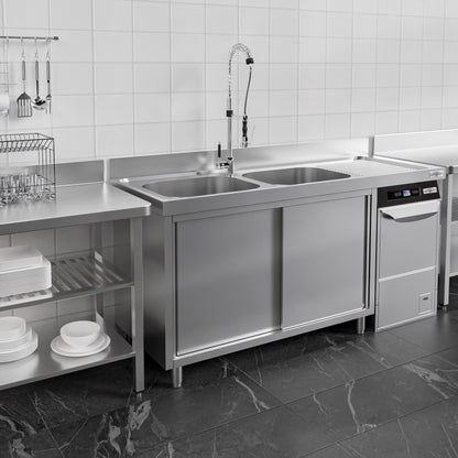 Commercial Dishwasher Sink with Cupboard 1800x600x970mm