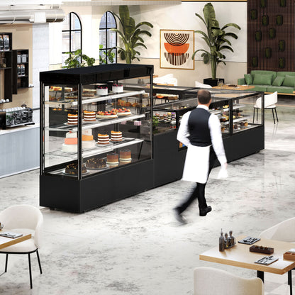 Refrigerated Pastry Display Case Double Glazing 1010L Matt Black KTG157SM