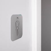 Men Door Sign Silver Aluminium