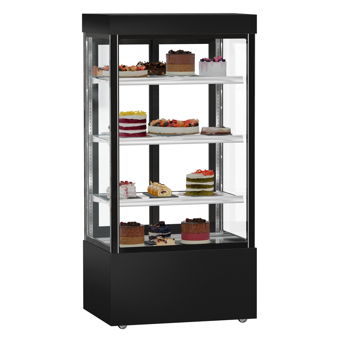 Refrigerated Pastry Display Case Double Glazing 850L Matt Black KTG107SM