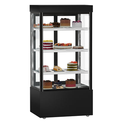 Refrigerated Pastry Display Case Double Glazing 850L Matt Black KTG107SM