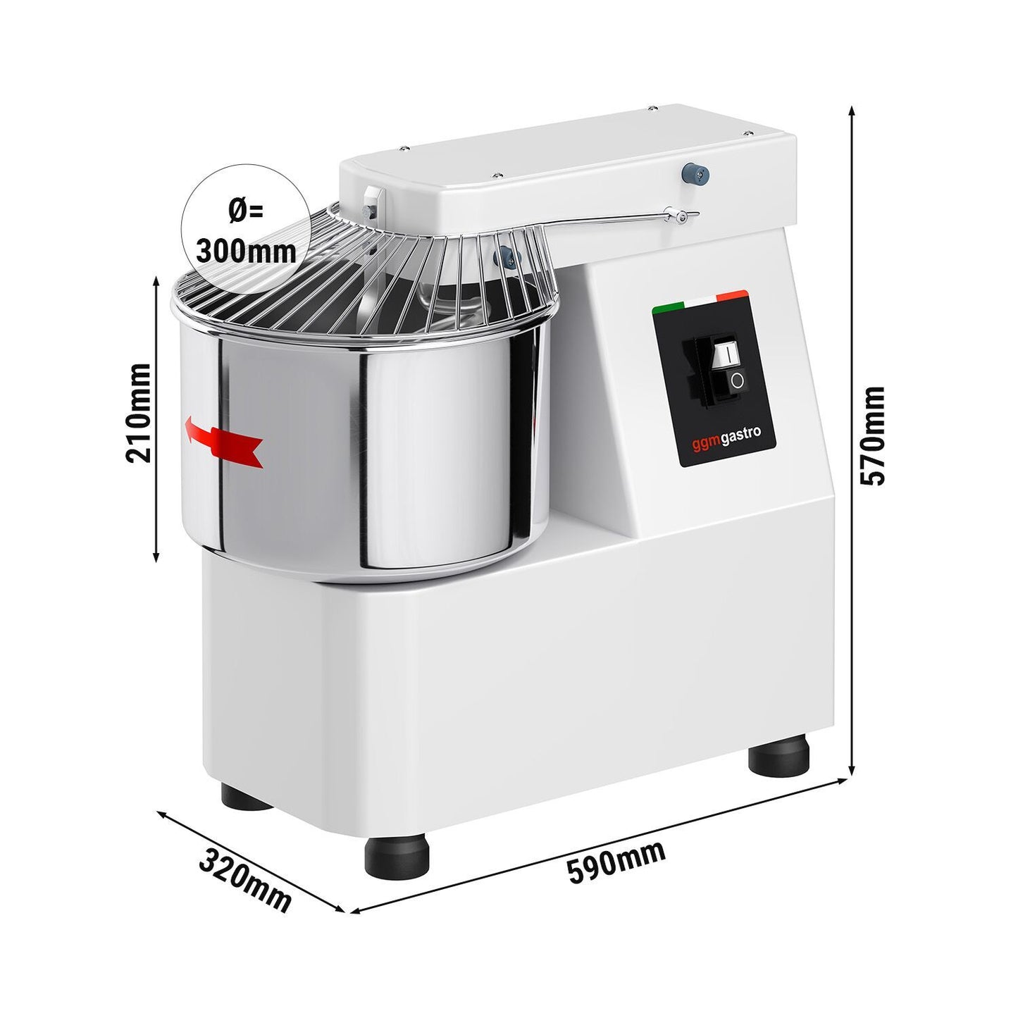 Commercial Spiral Bakery Dough Mixer 15L 230V TMP15-230V-N