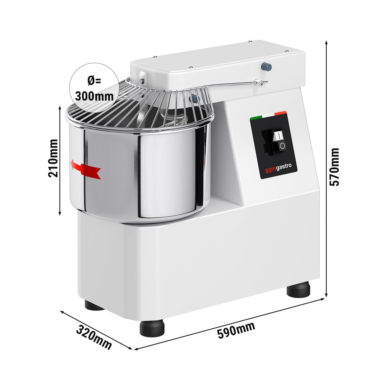 Commercial Spiral Bakery Dough Mixer 15L 230V TMP15-230V-N